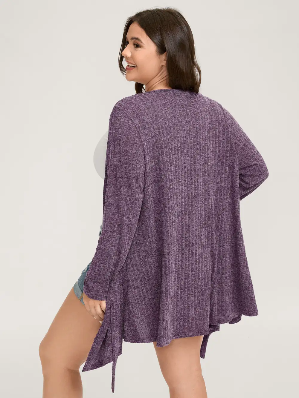 Heather Ribbed Supersoft Front-Tie Jacket