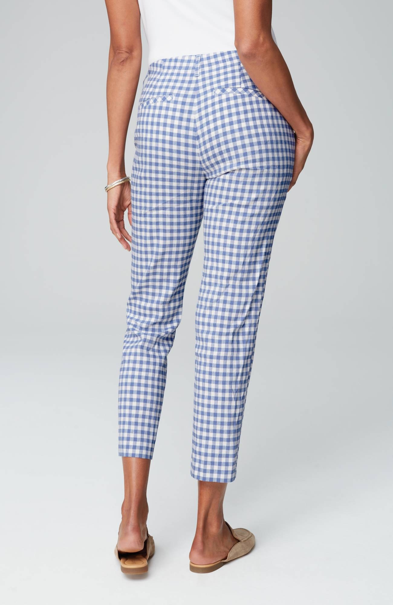 Pintucked Linen-Stretch Slim-Leg Pants