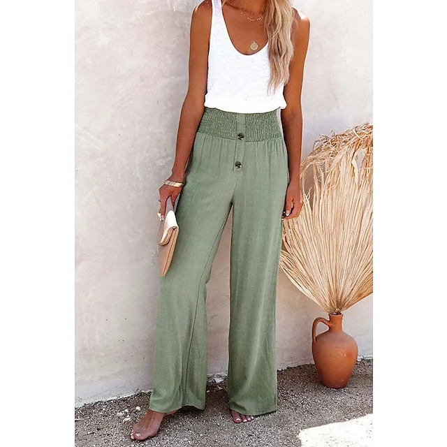 Women's Wide Leg Cotton Linen