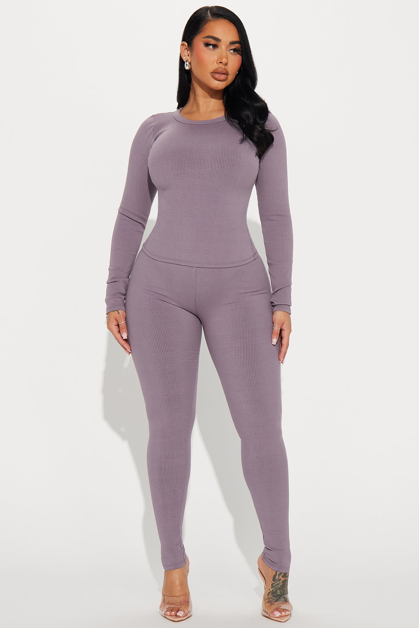 Braelynn Snatched Pant Set - Bark Brown