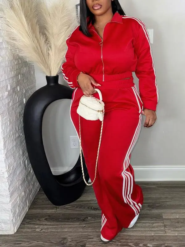 Women's Tracksuit Set: Long Sleeve Zip Jacket & Pants