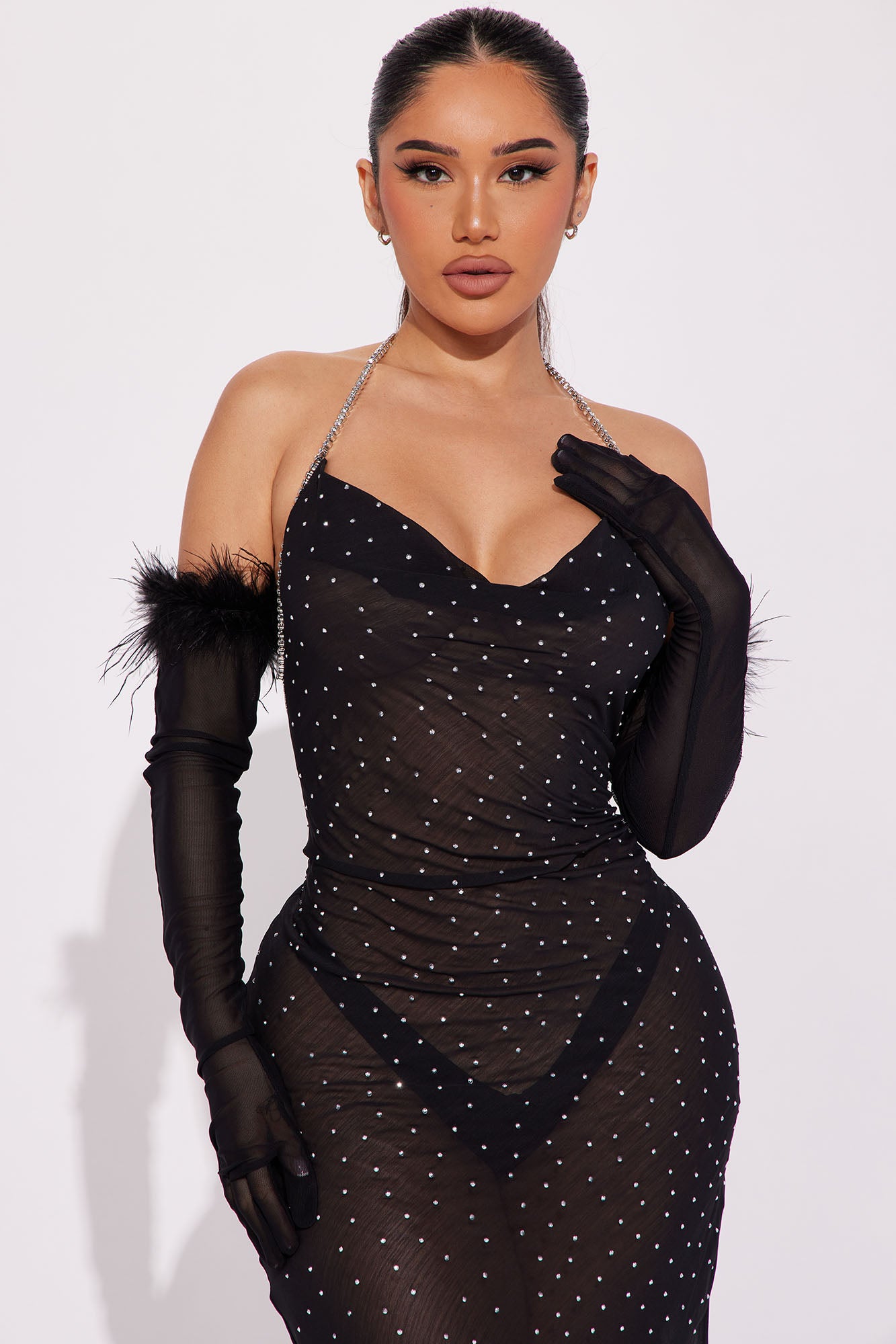 Claudia Embellished Maxi Set - Black