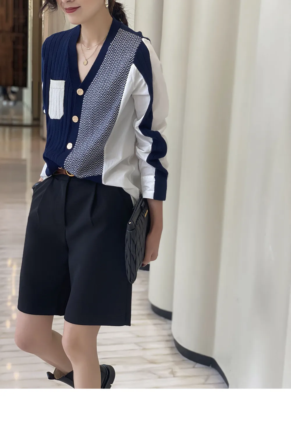 Irregular Shirt Stitching Elegant Cardigan