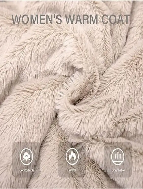 Women's Faux Fur Coat  Sherpa-Lined Fleece Jacket
