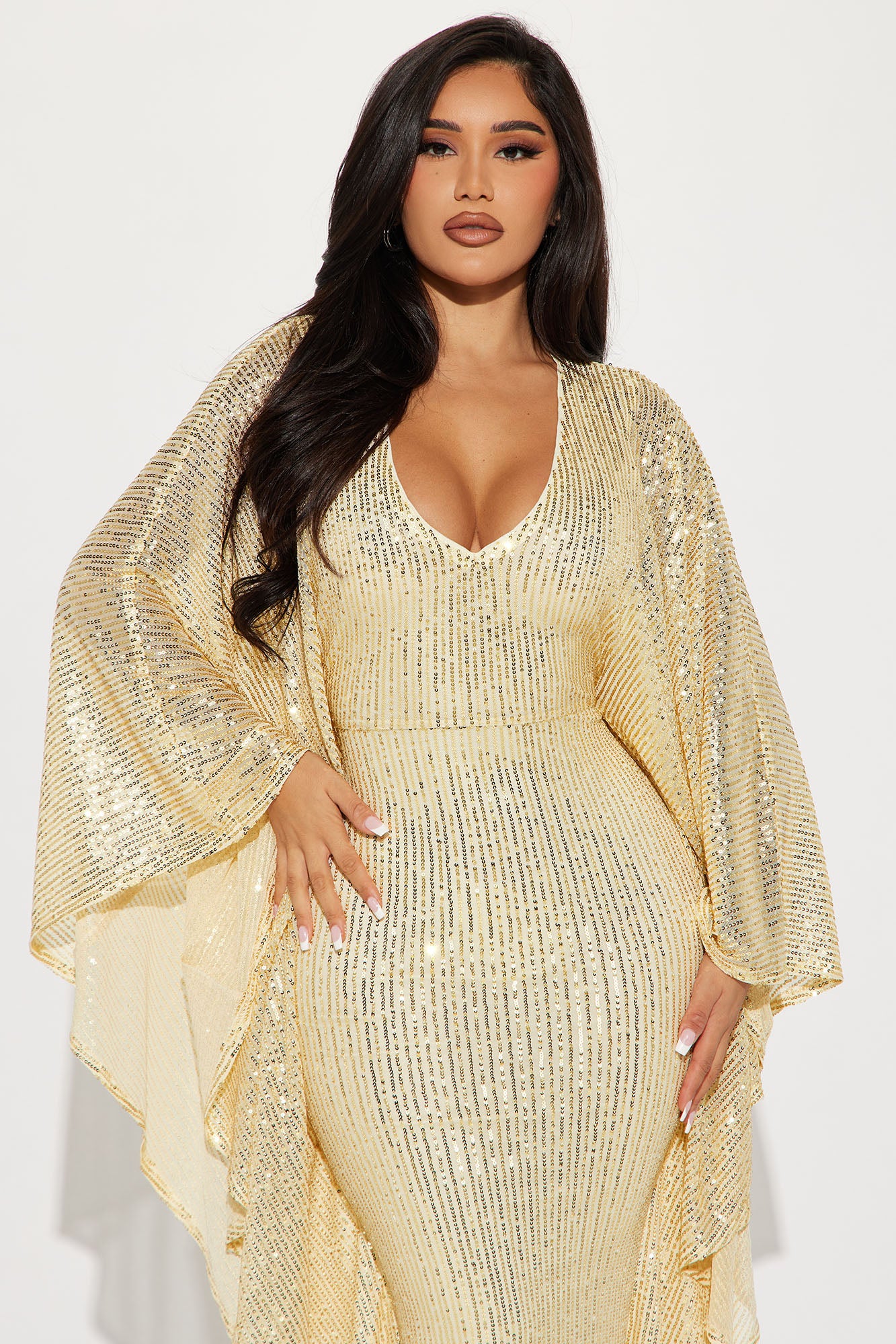 Rachel Sequin Maxi Dress - Champagne