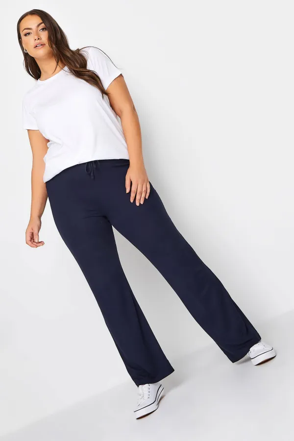 YOURS BESTSELLER Curve Black Wide Leg Pull On Stretch Jersey Yoga Pants