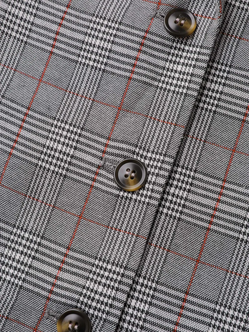 Houndstooth Button Front Pockets Blazer