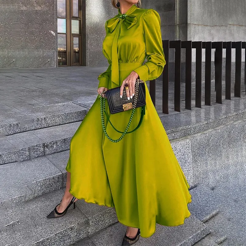 Ladies Elegant Solid Color Fashion Dress