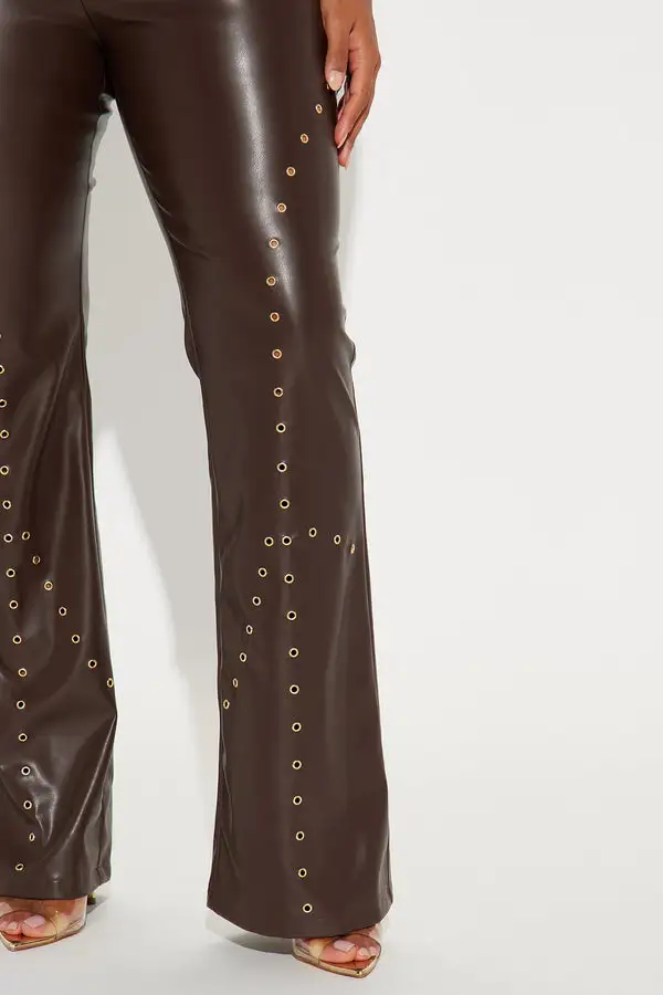 Raleigh Faux Leather Jumpsuit - Brown