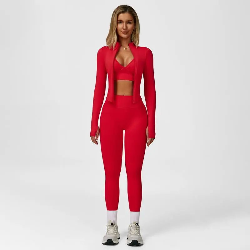 Women's Breathable 3-Piece Gym Tracksuit