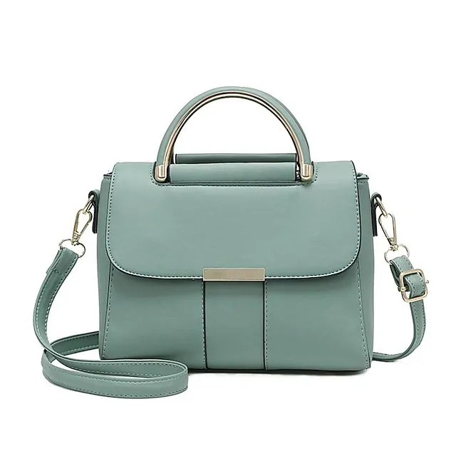 Women's Handbag Crossbody Bag Crossbody Bag Top Handle Bag PU Leather Daily Date Office & Career Solid Color Dark Khaki Rubber red milky