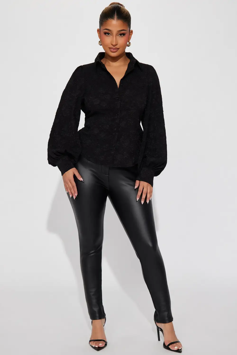 Marie Jacquard Shirt  - Black