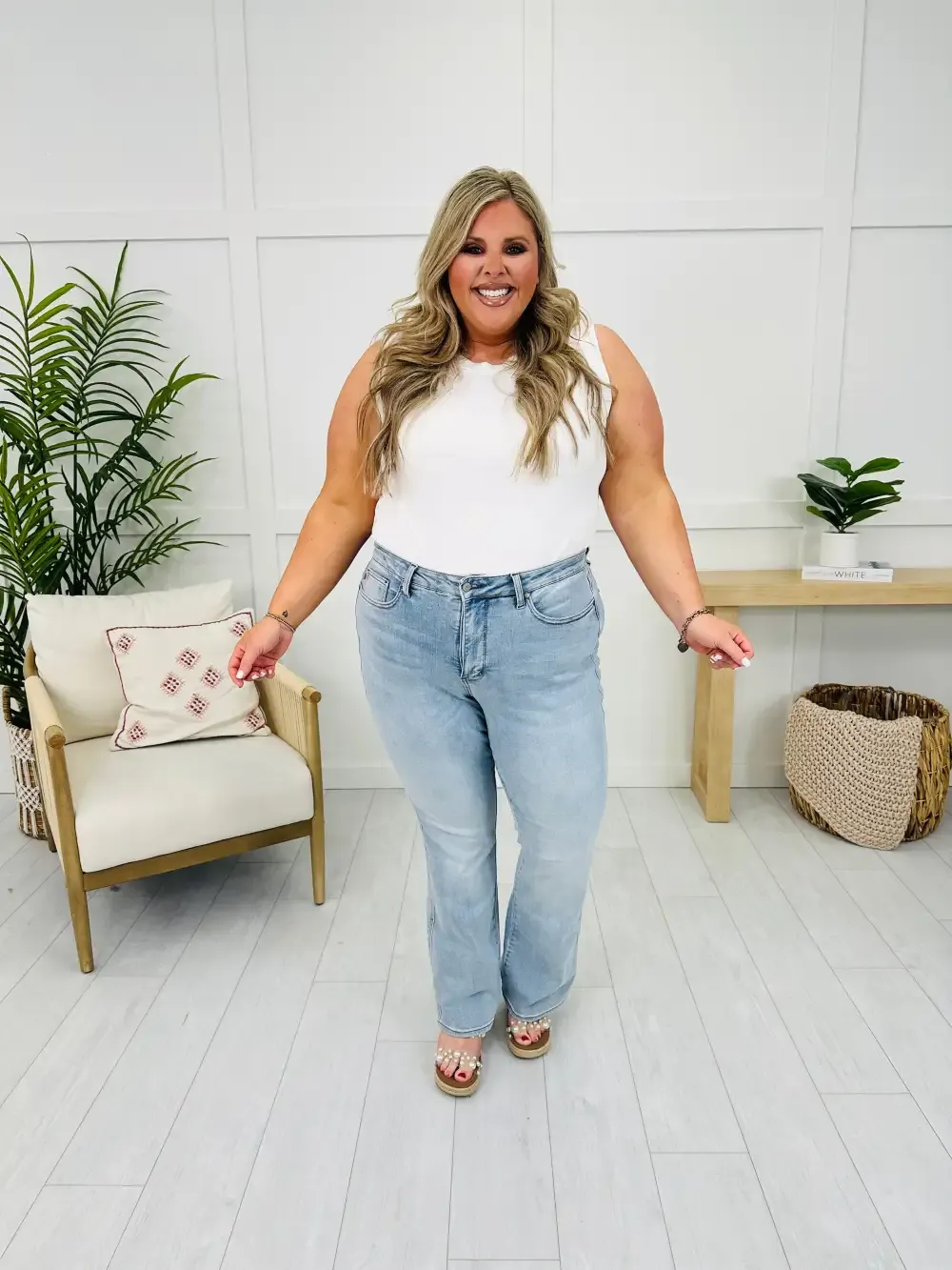 Judy Blue Three Pointer Tummy Control Bootcut Jeans in Three Inseams