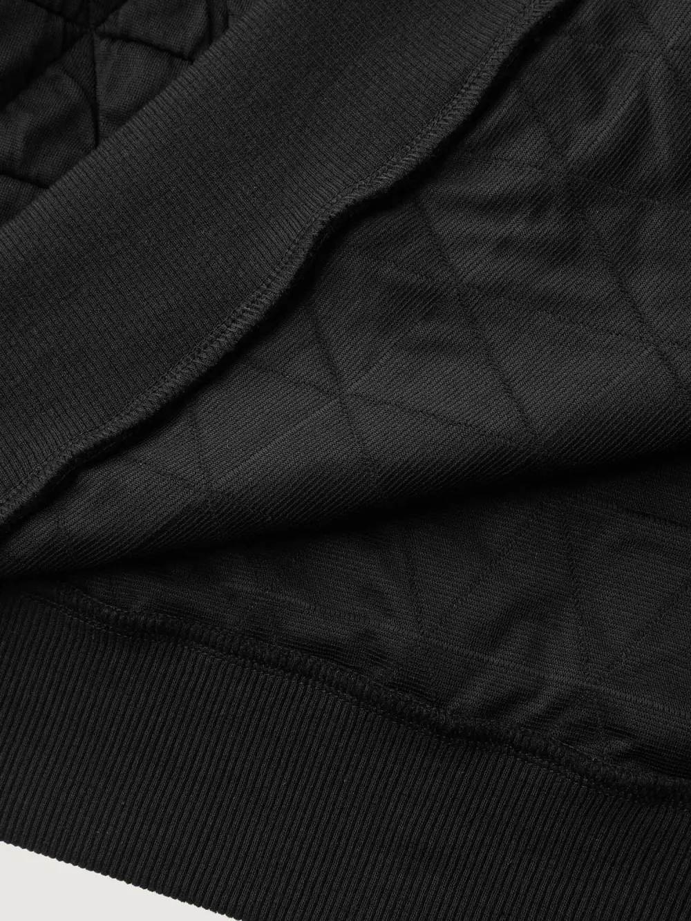 Quilted Cotton Placket Button Sweatshirt