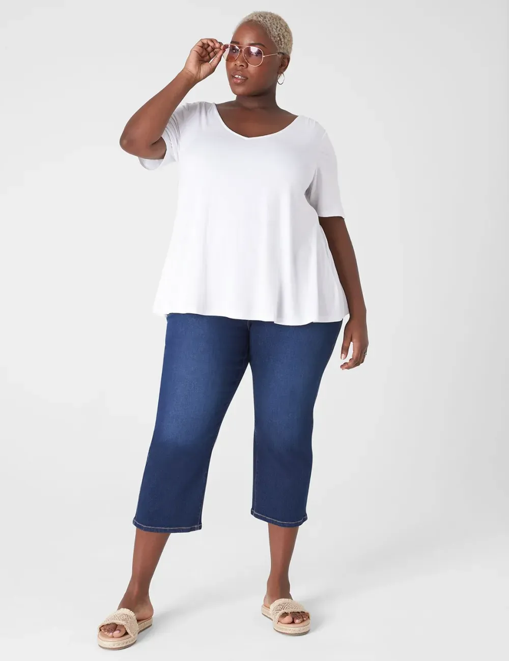Modern Swing Perfect Sleeve Ruched-Shoulder Tee