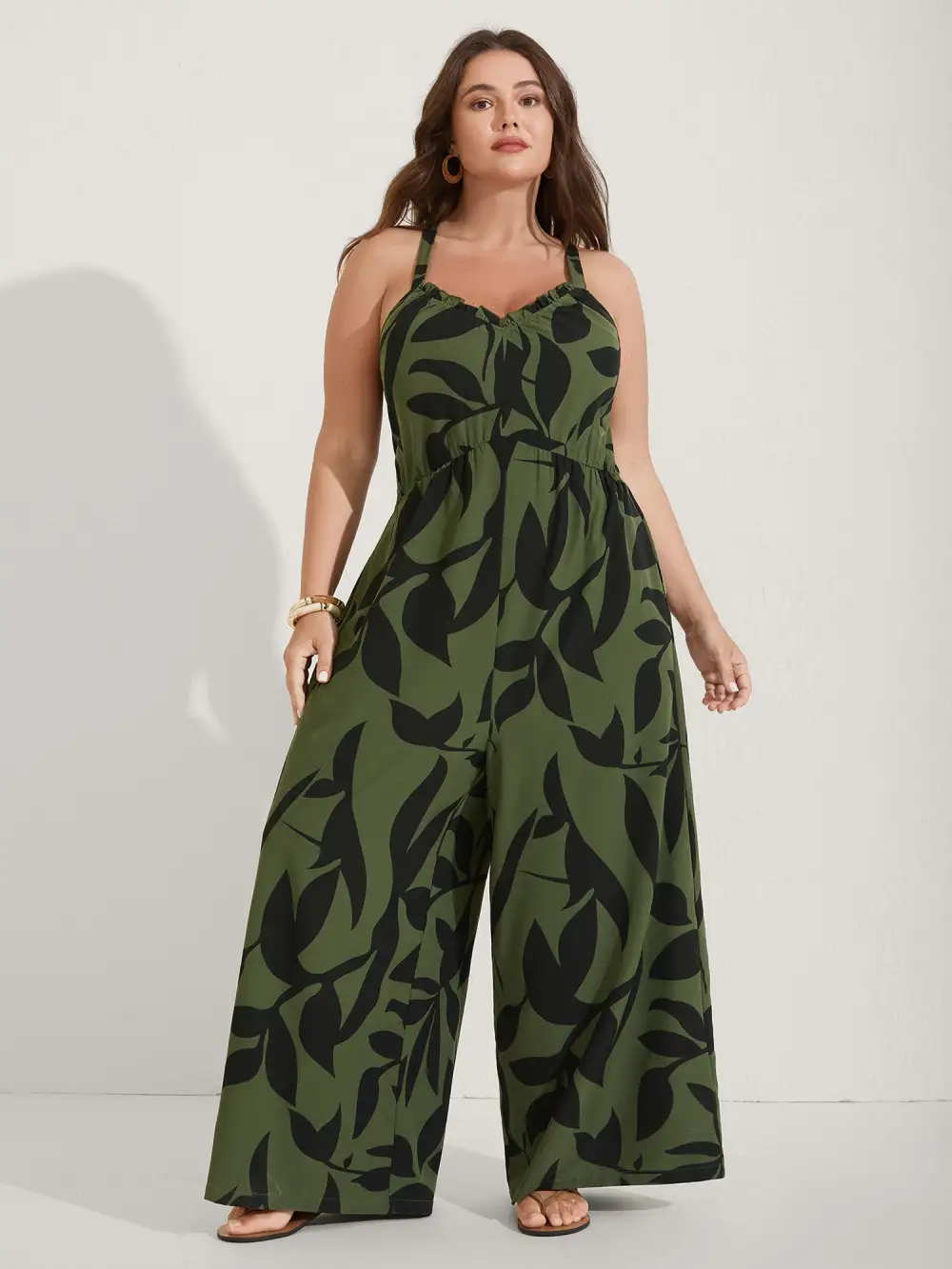 Silhouette Floral Print Sweetheart Jumpsuit