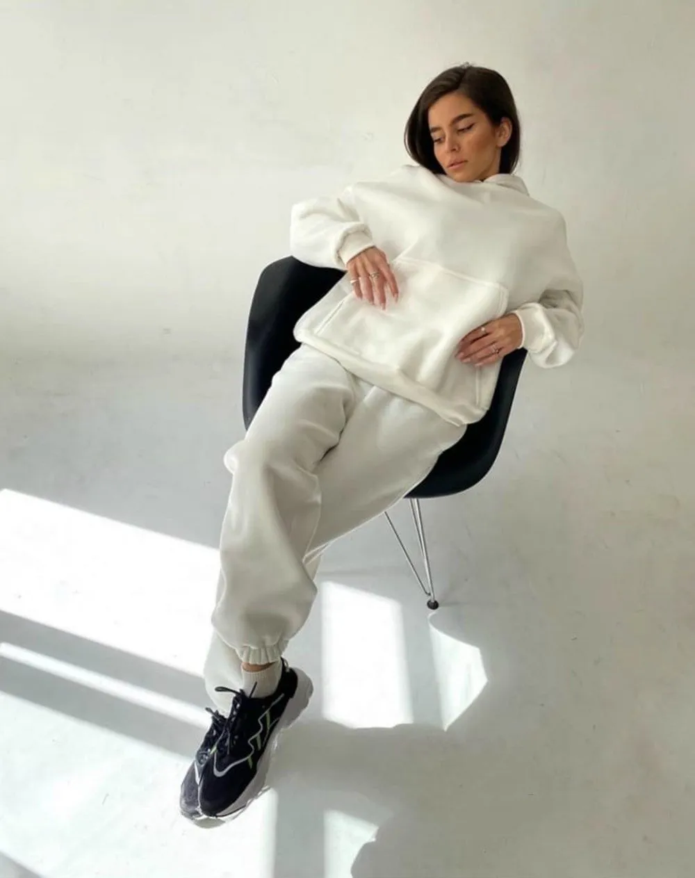 Fashion Solid Color Sports Two-piece Suit