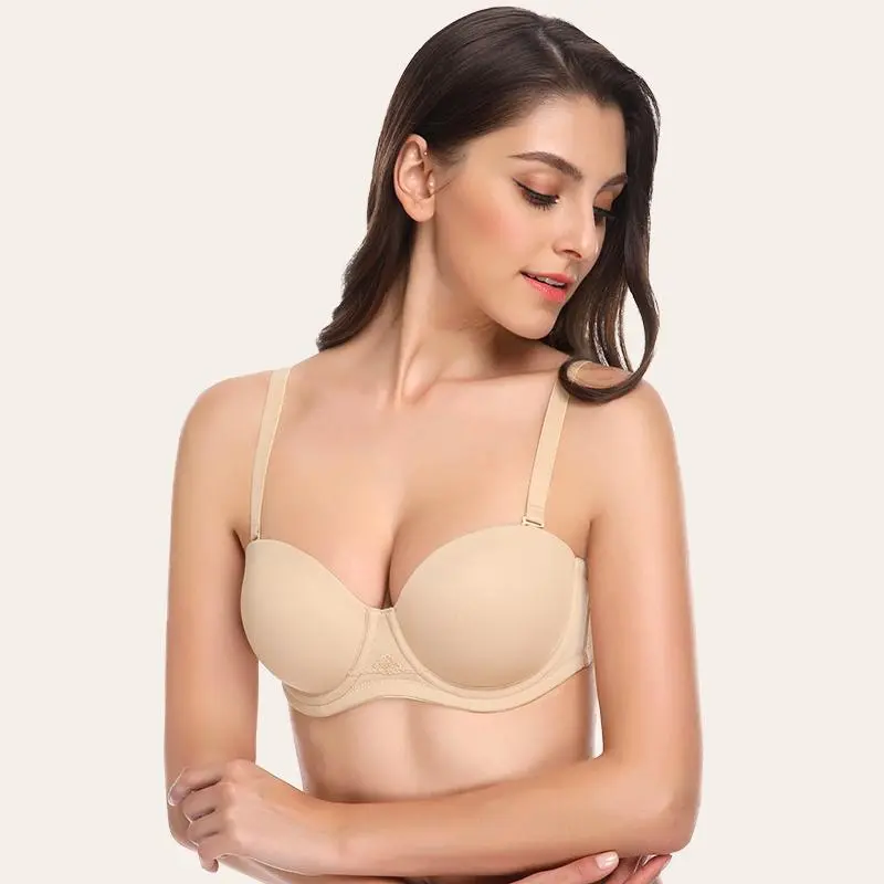 Full Figure Strapless Bra Multi-way Contour Bra T-Shirt Bra Molded Cup Plus Size