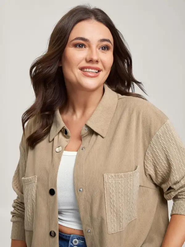 High-Low Hem Color Contrast Jacket