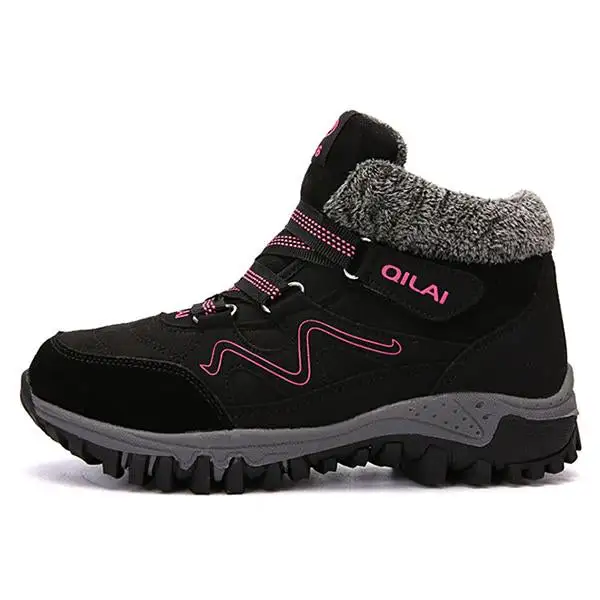 Large Size Women Hook Loop Outdoor Sneakers Ankle Warm Suede Boots