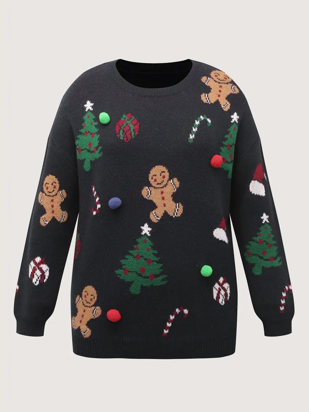 3D Holiday Pattern Jacquard Pullover