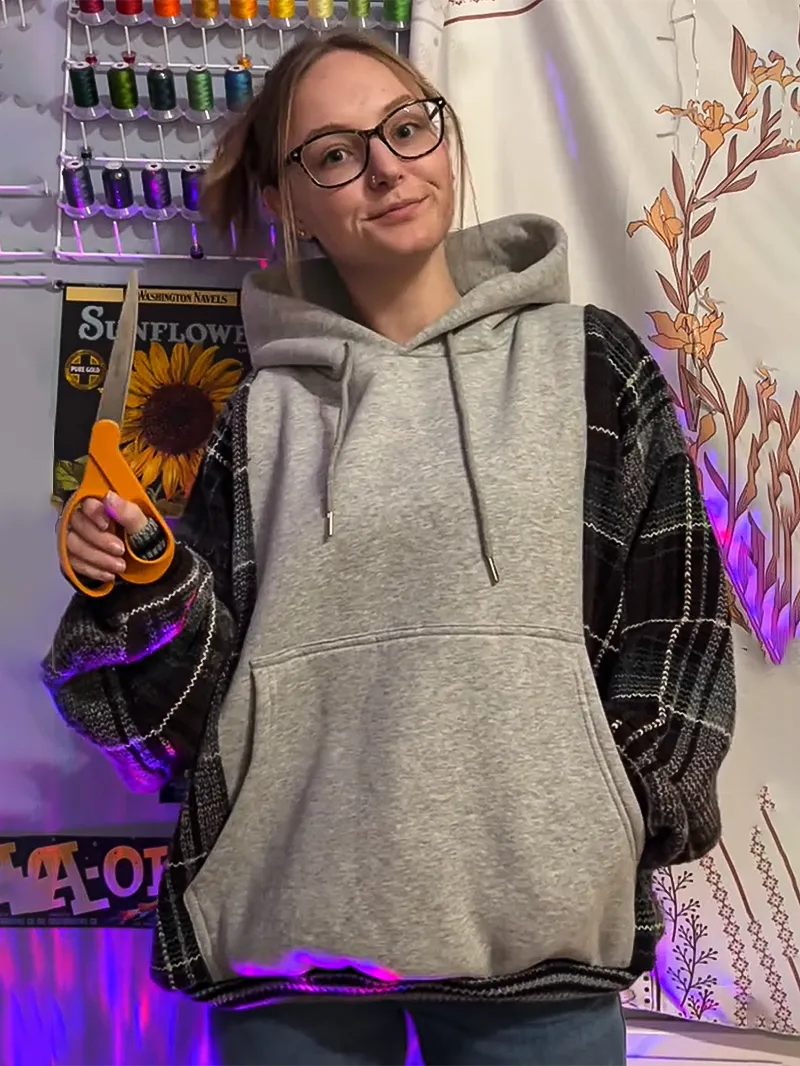 Grey Streetwear Leisure Hoodie Sweatshirts