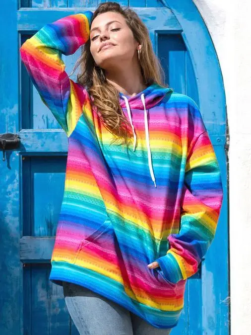 Rainbow Stripe Long Sleeve Tops