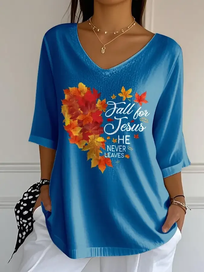 Women's Casual Retro Autumn Faith Bubble Wrinkled Cropped Top