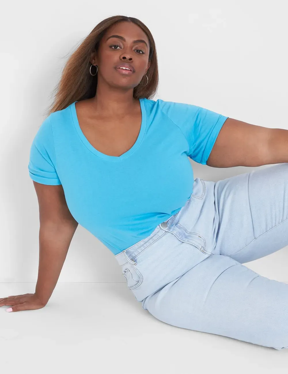 Modern Perfect Sleeve V-Neck Tee