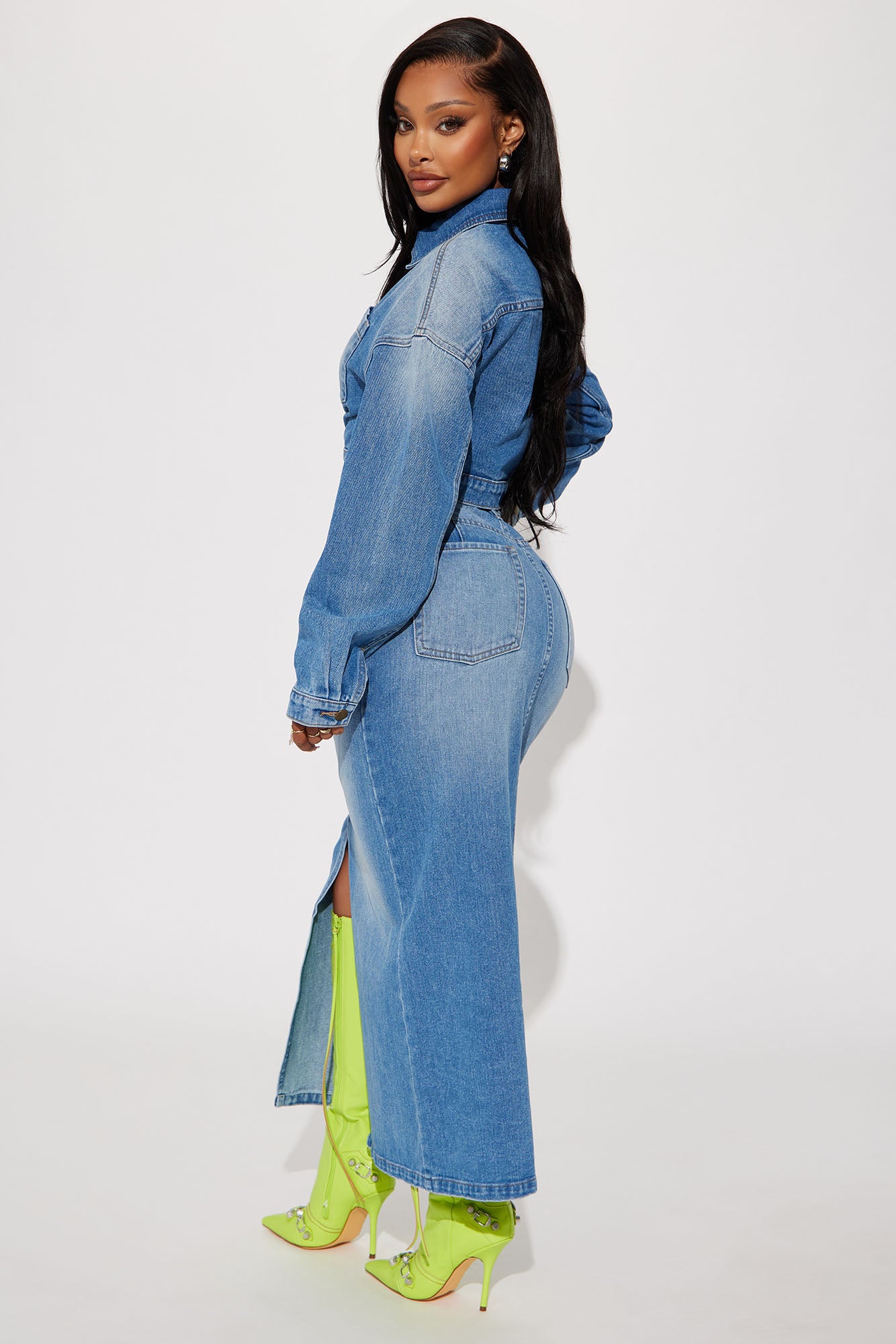 New Mood Denim Skirt Set - Medium Wash