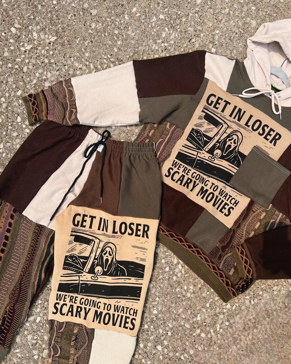 2 piece set tops and bottoms how perfect and cozy piece for your Halloween day