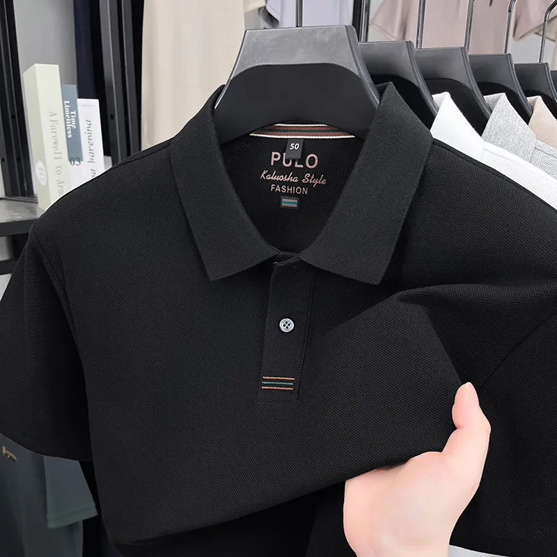 Men's summer high-end business casual cotton polo shirt