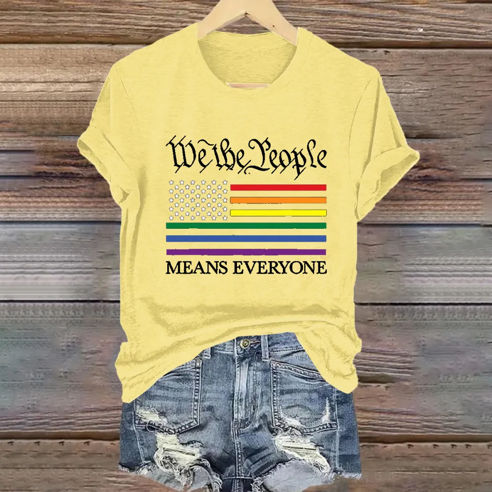 Women'S USA LGBT Equality We The People Means Everyone T Shirt