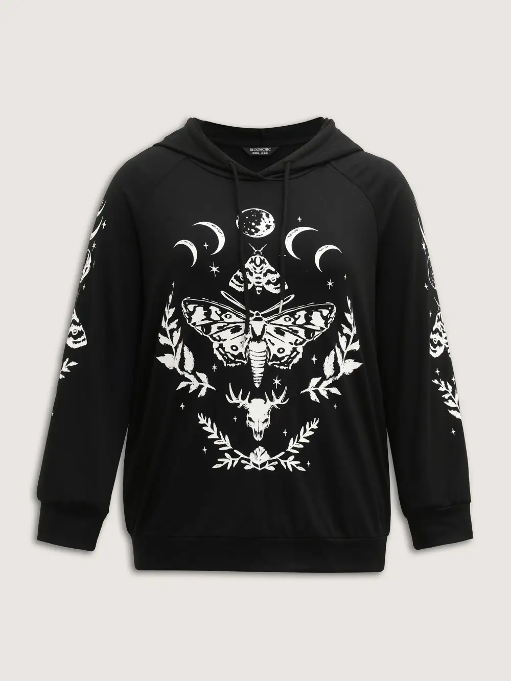 Haunted Midnight Motif Solid Hoodie