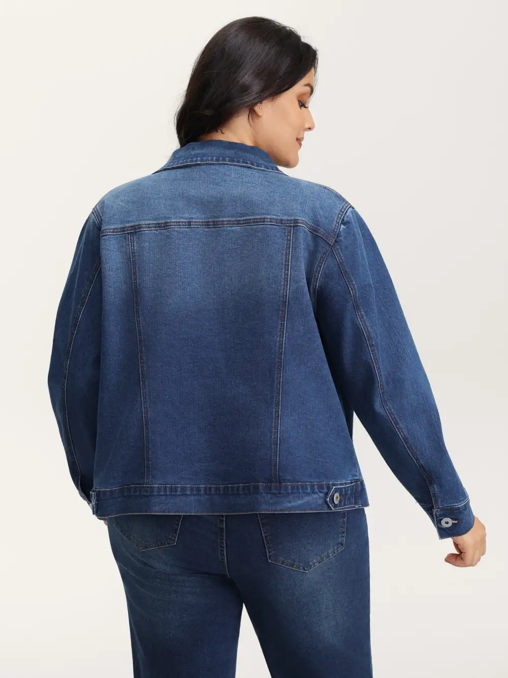 Seamed Chest Pockets Button Denim Jacket