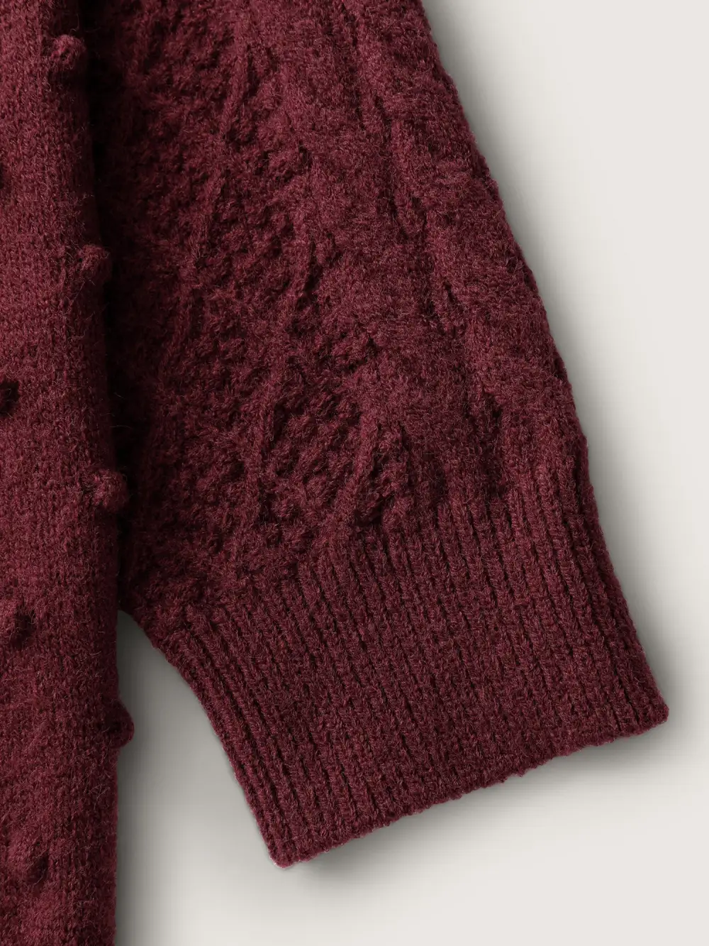 Solid Textured Hooded Pullover