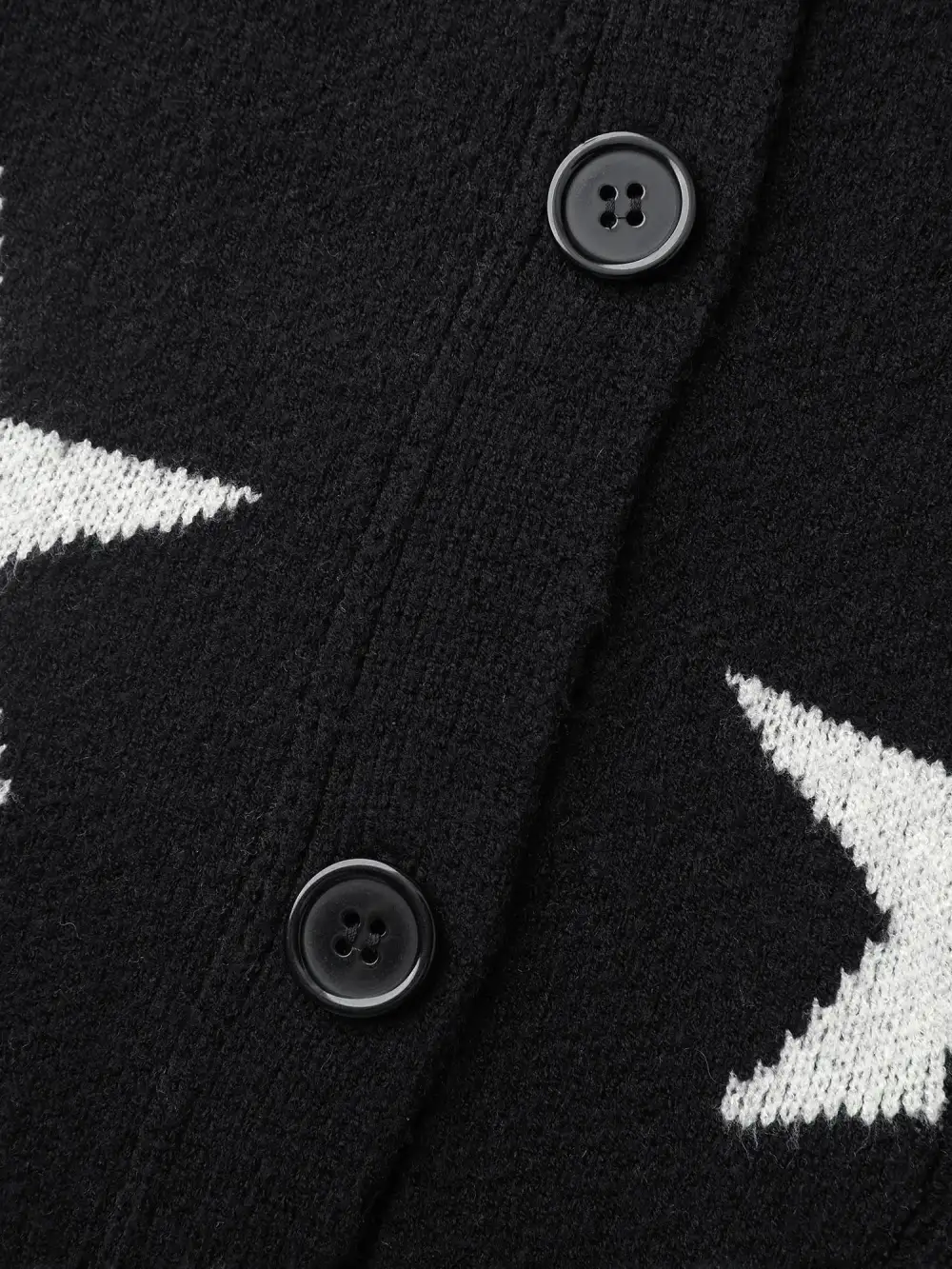 Supersoft Star Jacquard Pockets Button Knit Cardigan