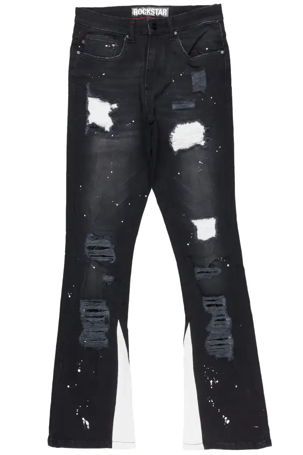 Edmund Black Stacked Flare Jean