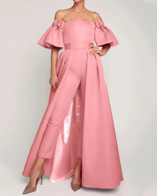 Big swing ruffled tube top jumpsuit