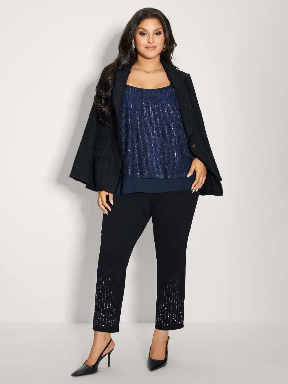 Shimmery Sequin Flowy Tank Top