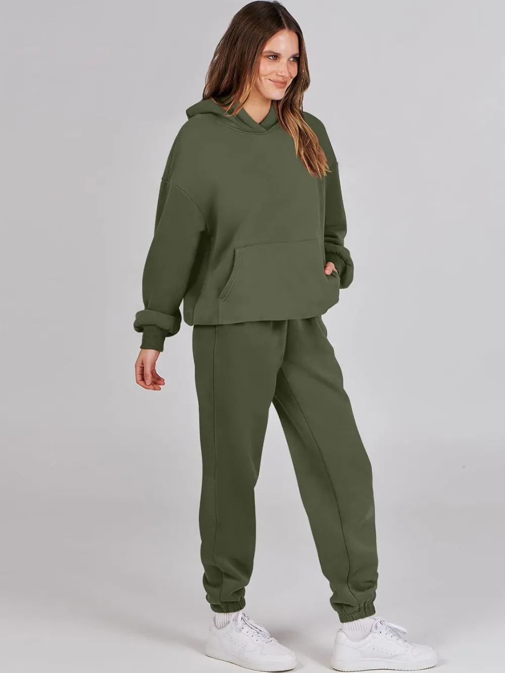 (Clearance Sale $1.99⚡) 2024 Women's Fall Oversized Casual Hoodie Two Piece Sweatshirt Jogging Pants Sweatshirt Set