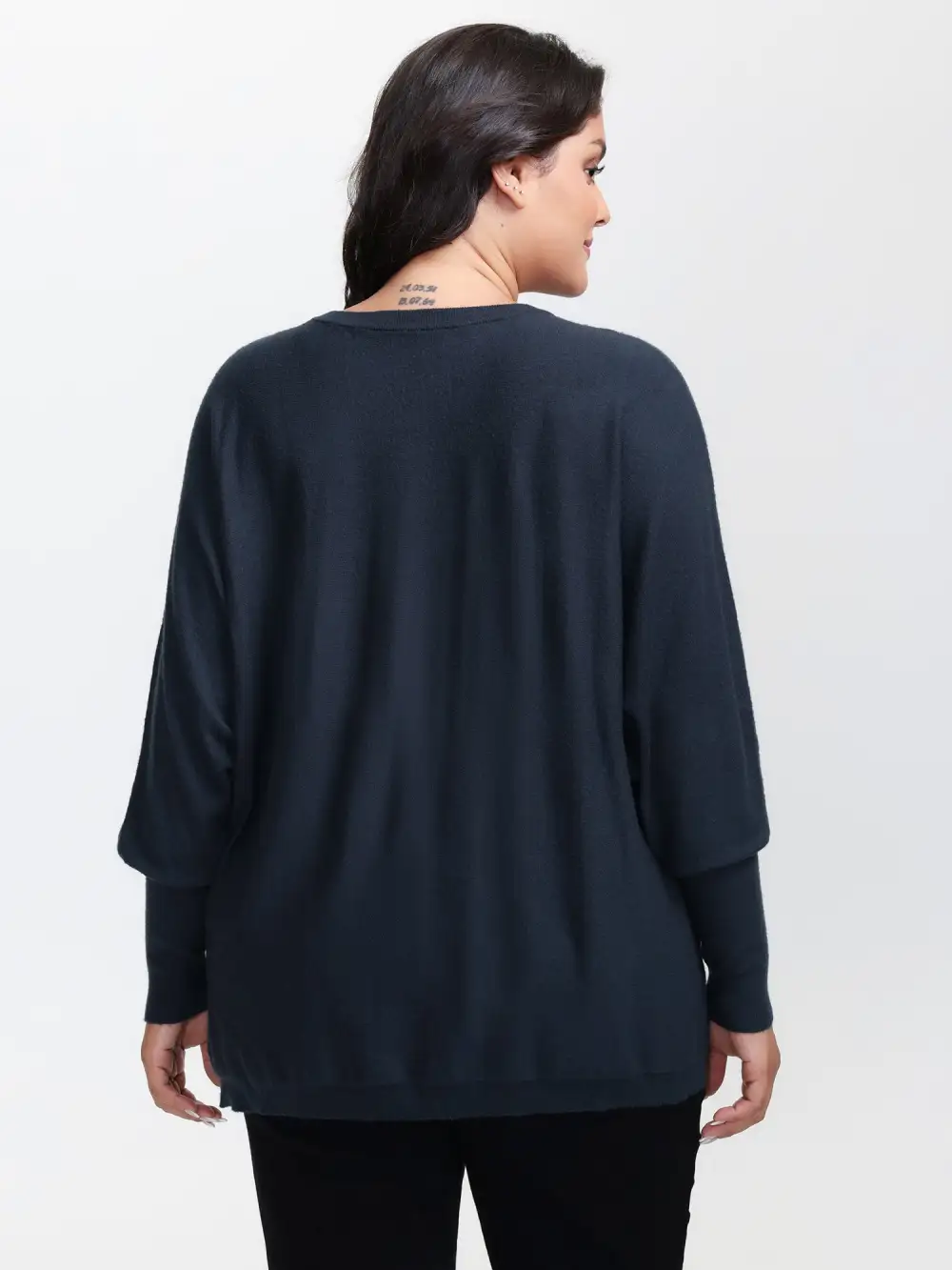 Floral Neckline Dolman Sleeve Pullover