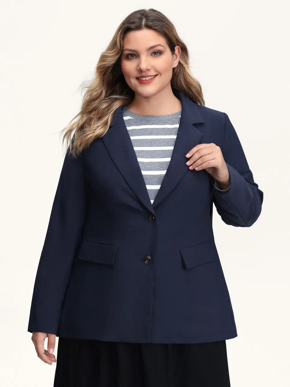 Bowknot Back Split Hem Contrast Blazer