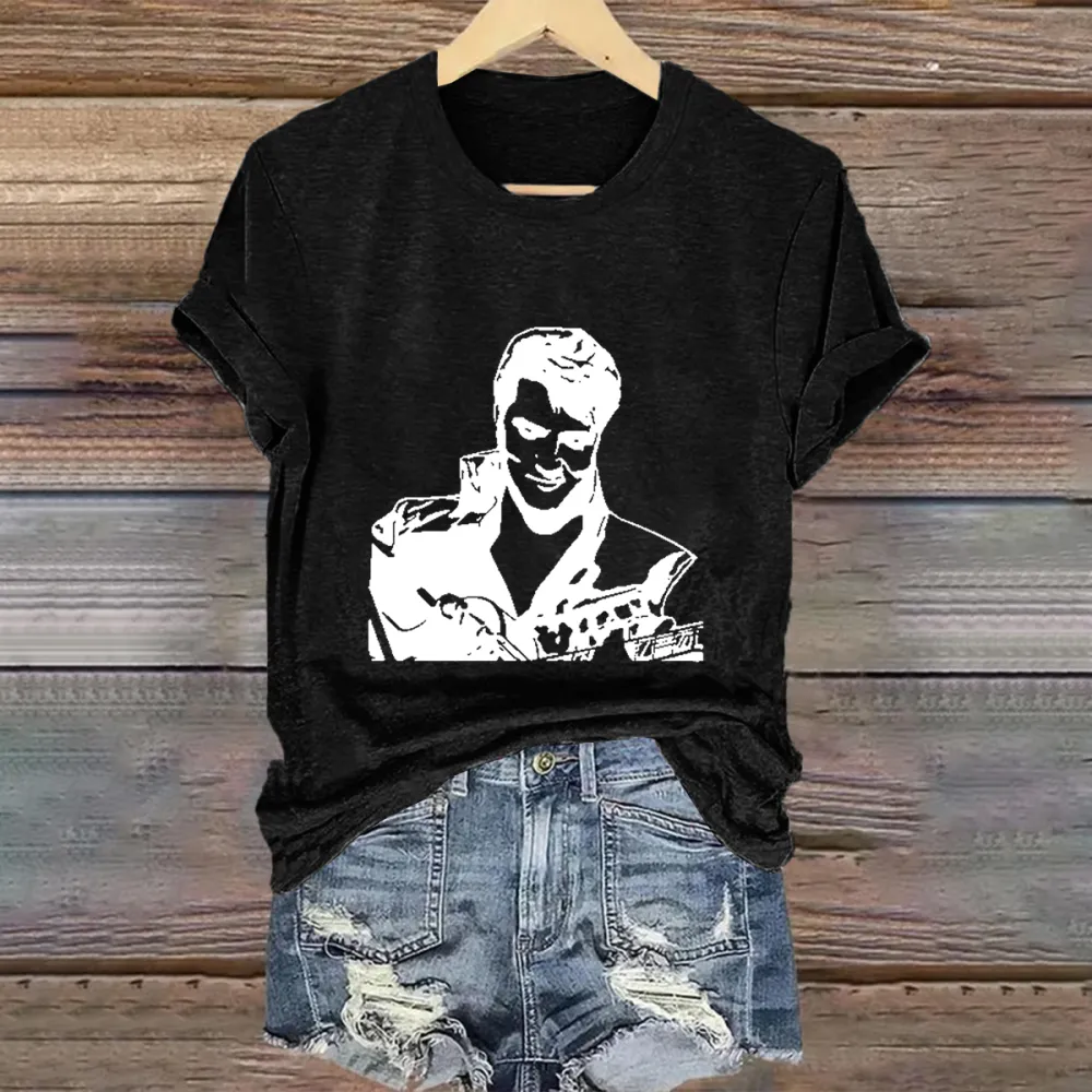 Women's Print Short Sleeve Round Neck Cotton T-Shirt