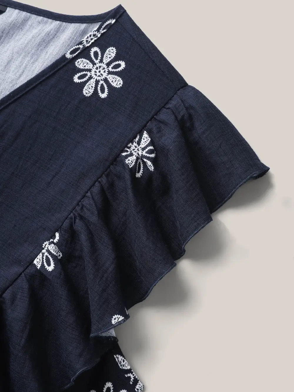 Rayon Stretchy Waist Pockets Flutter Midi Dress