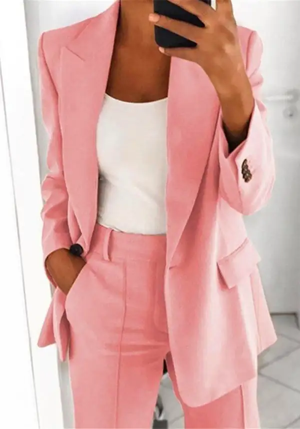 Truly Relaxed Easy Match Work Blazer and Pant Suit（Clearance Sale）