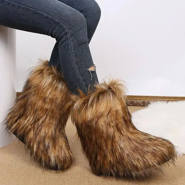 Women's Casual Warm Plush Mid-Leg Snow Boots 48476185S