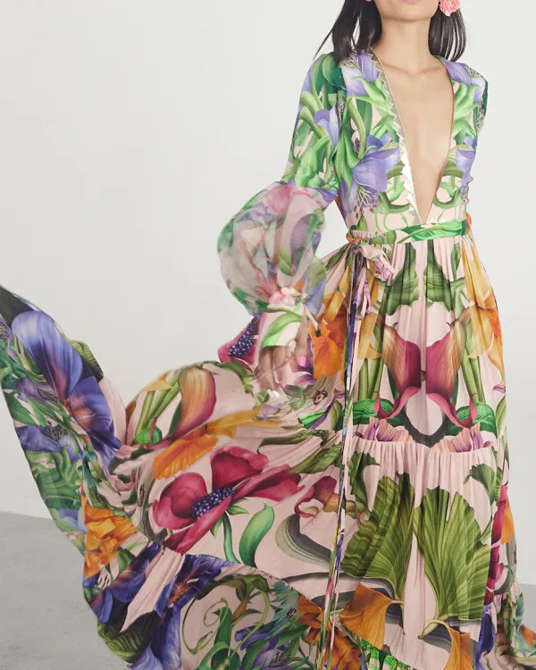 Multi Colored Floral Printed Dress