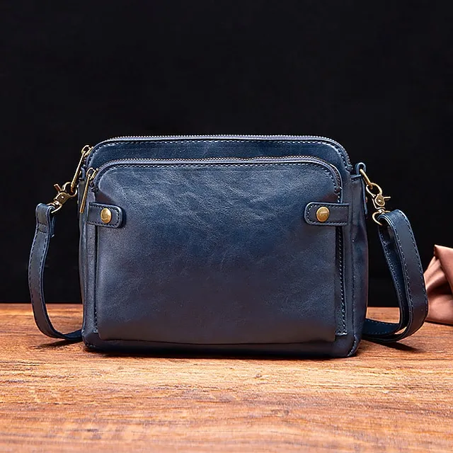Women's Crossbody Bag Shoulder Bag Satchel PU Leather Shopping Daily Zipper Adjustable Large Capacity Waterproof Solid Color Wine Red Black Brown