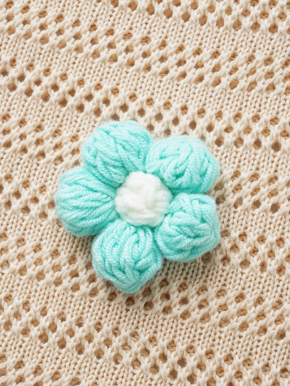 Colored Stereo Flower Design Pullover